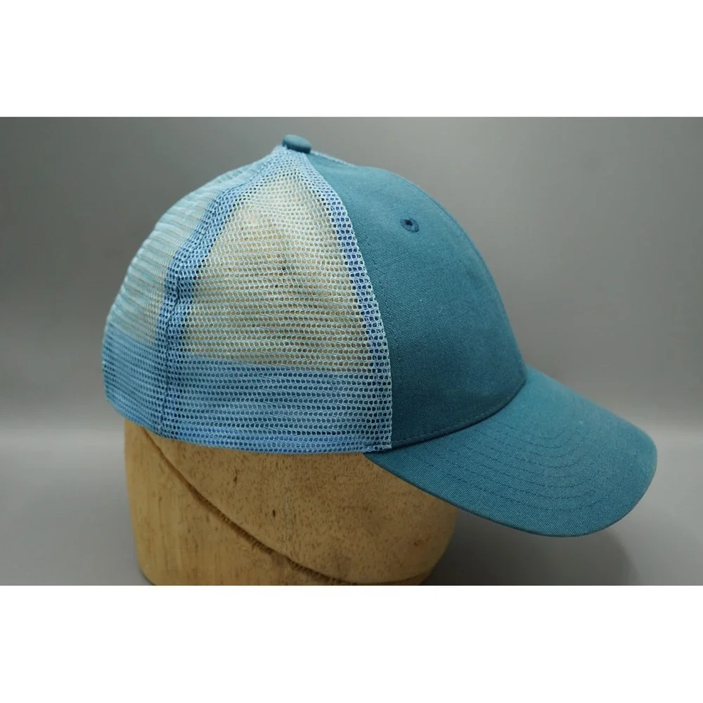 Patagonia Trucker Hat Teal Blue Mesh Snapback Organic Cotton Logo Cap